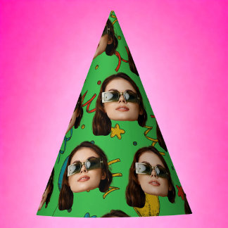 Benutzerdefinierte Geburtstags-Foto-Muster Party-D Partyhütchen