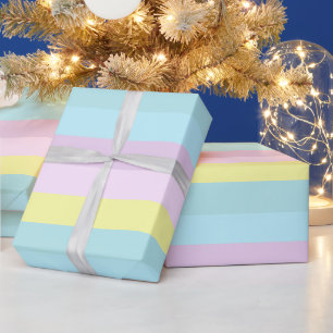 Benutzerdefinierte Gelb Blau Lila Pastellfarben St Geschenkpapier