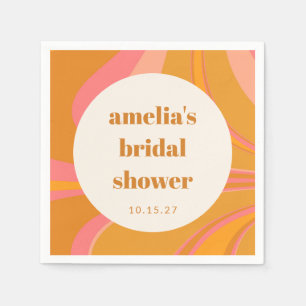 Benutzerdefinierte Gelb Orange Pink Marmor Jungges Serviette