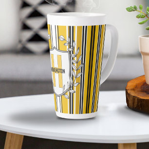 Benutzerdefinierte gelbe, weiße Streifen Milchtasse