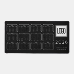Benutzerdefinierte Geschäftslogo 2026 Schwarze Kal Schreibtischunterlage