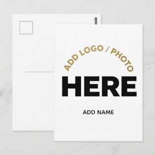 Benutzerdefinierte Geschäftslogo-Foto-Text-Postkar Postkarte