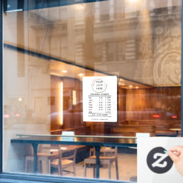 Benutzerdefinierte Geschäftszeiten Fensterheber mi Fensteraufkleber