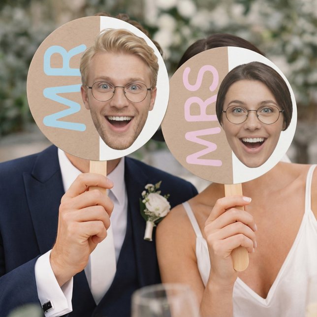 Benutzerdefinierte Gesicht Mr oder Mrs Empfangsspi Fächer (Von Creator hochgeladen)
