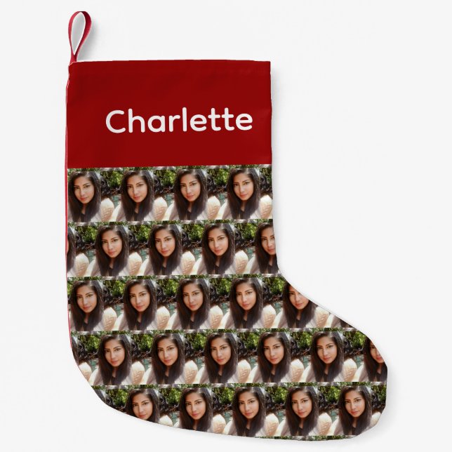 Benutzerdefinierte Gesichtsocken - Foto Sock, kund Kleiner Weihnachtsstrumpf (Vorderseite)