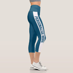 Benutzerdefinierte gestreifte Caprihose Prussian B Capri Leggings