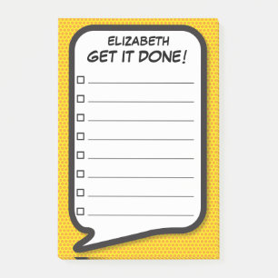Benutzerdefinierte GET IT DONE To-Do-Liste Comic-B Post-it Klebezettel