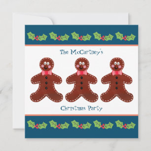 Benutzerdefinierte Gingerbread Man Weihnachtsfeier Einladung