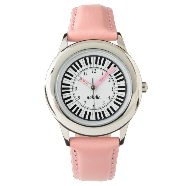 Benutzerdefinierte Girls Name Glitzer Strap Kinder Armbanduhr (Vorderseite)