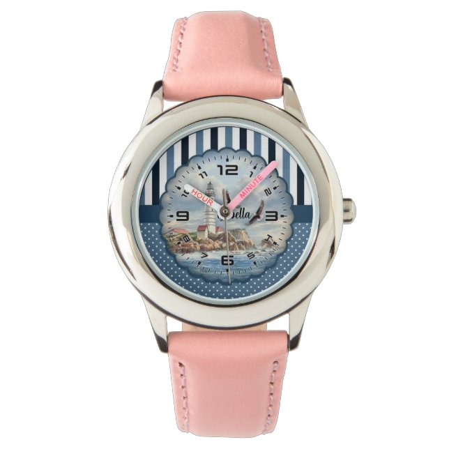 Benutzerdefinierte Girls Name Glitzer Strap Kinder Armbanduhr (Vorderseite)
