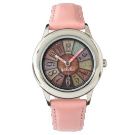 Benutzerdefinierte Girls Name Glitzer Strap Kinder Armbanduhr