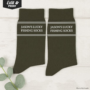 Benutzerdefinierte Glücksfischsocken zum Geburtsta Socken