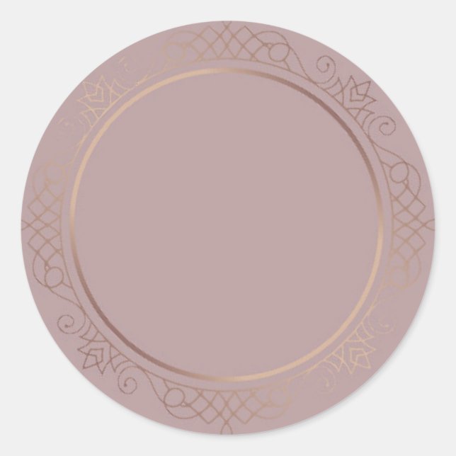 Benutzerdefinierte Gold-Blankenvorlage Rose Hinzuf Runder Aufkleber (Vorderseite)