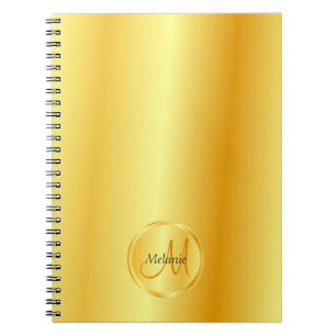 Benutzerdefinierte Gold Look Elegante Monogram Vor Notizblock