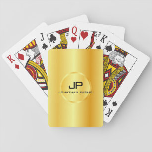 Benutzerdefinierte Gold Look Monogram Moderne eleg Spielkarten