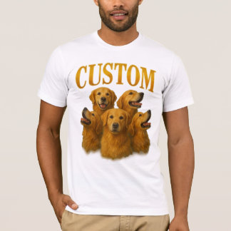 Benutzerdefinierte Golden Retriever-Porträt-Kunst  T-Shirt