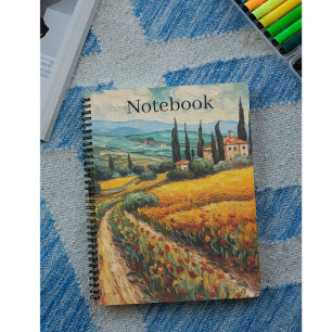 Benutzerdefinierte Golden Tuscany Wildblumen Lands Notizblock