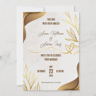 Benutzerdefinierte goldene Hochzeitsfeier-Einladun Einladung