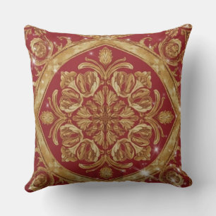 Benutzerdefinierte goldene rote Ornamente – Perso Kissen