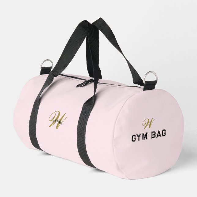 Benutzerdefinierte Goldinitialen Mädchenhaft Rosa  Duffle Bag (Linke Seite)