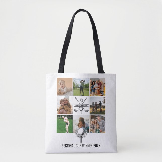 Benutzerdefinierte Golf-Collage mit Monogramm-Desi Tasche (Vorderseite)