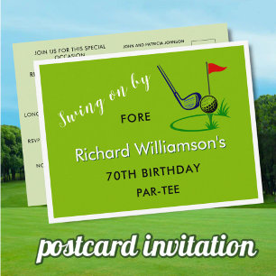 BENUTZERDEFINIERTE GOLF-POSTKARTE 70. GEBURTSTAGSE FEIERTAGSPOSTKARTE