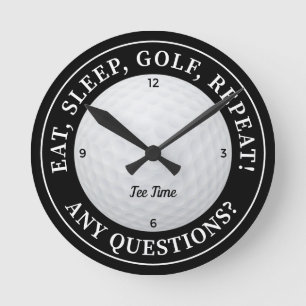 Benutzerdefinierte Golfball-Sportarten Golfer Deko Runde Wanduhr