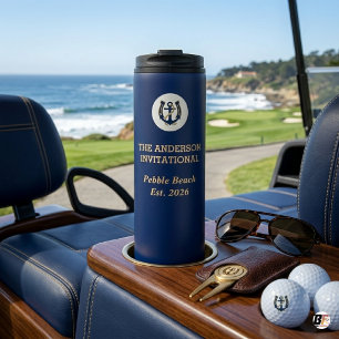 Benutzerdefinierte Golfturnier-Einladung Anker-Log Thermosbecher