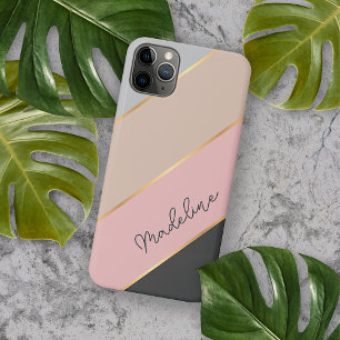 Benutzerdefinierte Grau Pastell Korallenrote Röte iPhone 16 Pro Max Hülle