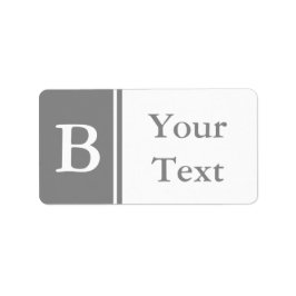 Benutzerdefinierte graue Mit Monogramm Labels oder Adressaufkleber