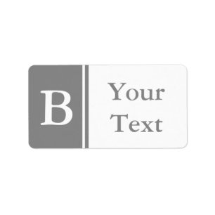 Benutzerdefinierte graue Mit Monogramm Labels oder Adressaufkleber