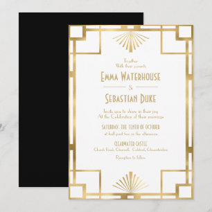 Benutzerdefinierte Great Gatsby Art Deco Hochzeit Einladung