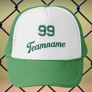 Benutzerdefinierte Green Baseball-Spielernummer un Truckerkappe
