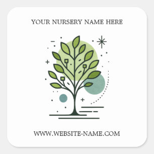 Benutzerdefinierte Greenleaf Nursery Branding Quadratischer Aufkleber