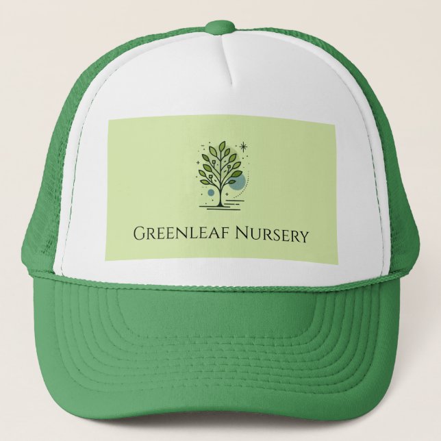 Benutzerdefinierte Greenleaf Nursery Branding  Truckerkappe (Vorderseite)