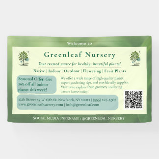 Benutzerdefinierte Greenleaf Nursery-Markenbildung Banner