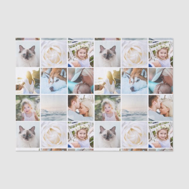 Benutzerdefinierte Grid-Collage für Ihr Foto Seidenpapier (Vorderseite)