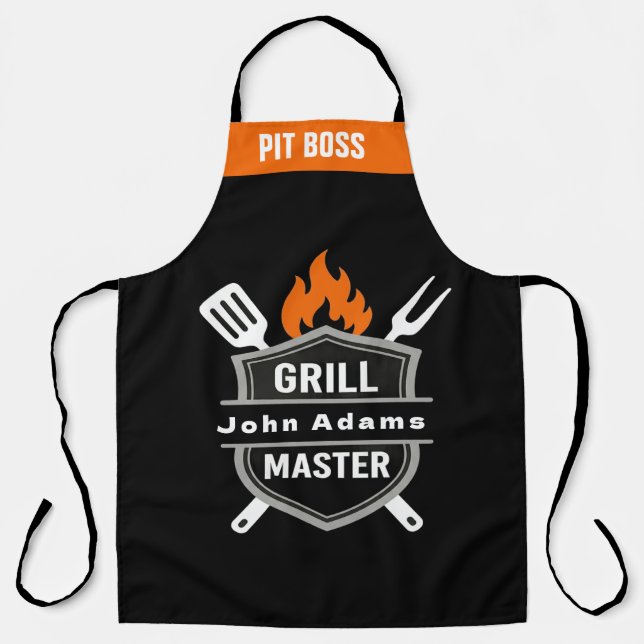 Benutzerdefinierte Grillmaster-Monogramm-Schürze - Schürze (Vorderseite)