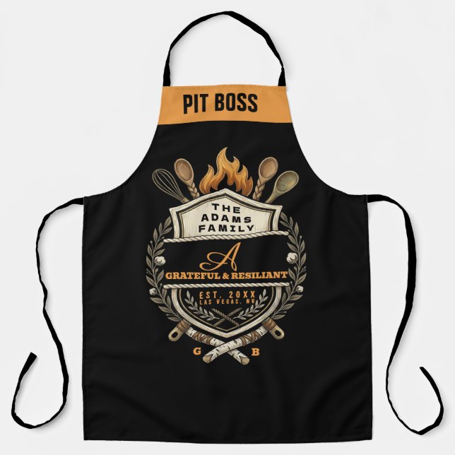 Benutzerdefinierte Grillmaster-Monogramm-Schürze - Schürze (Vorderseite)