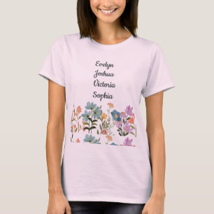 Benutzerdefinierte Großkinder Namen von Wildblumen T-Shirt