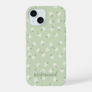 Benutzerdefinierte grüne Blumen-Telefonhülle iPhone 15 Hülle