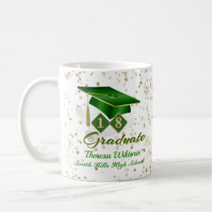 Benutzerdefinierte grüne Gold-Abschlusssterne 20XX Kaffeetasse