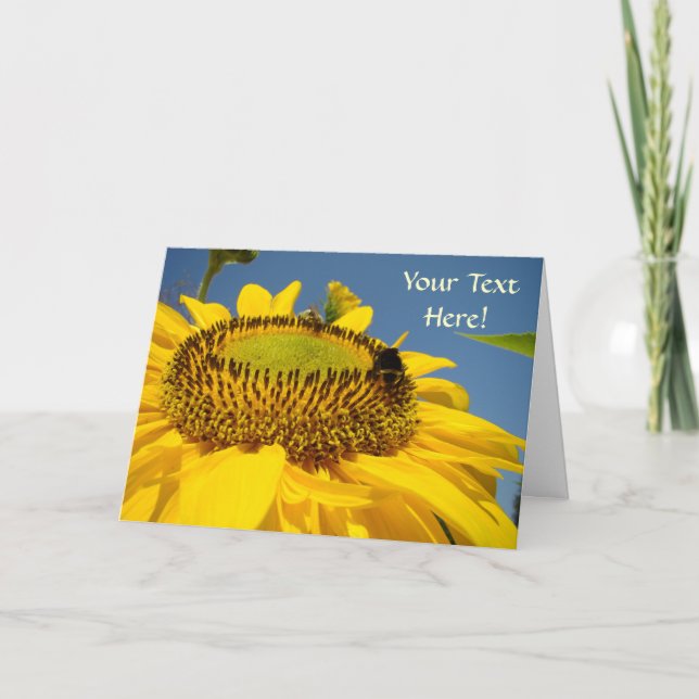 Benutzerdefinierte Grußkarten SunFlower Ihr Text h Karte (Vorderseite)