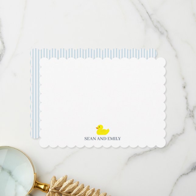 Benutzerdefinierte Gummiente-Mal-Stationery Dankeskarte (Vorderseite/Rückseite Beispiel)