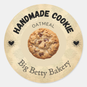 Benutzerdefinierte Hafermehl-Cookie-Labels Perso Runder Aufkleber
