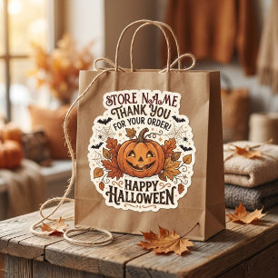 Benutzerdefinierte Halloween-Dankeschön-Karte für Quadratischer Aufkleber