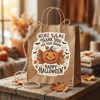 Benutzerdefinierte Halloween-Dankeschön-Karte für Quadratischer Aufkleber