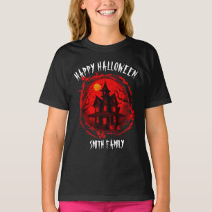 BENUTZERDEFINIERTE HALLOWEEN-GRUSELHAUS-FAMILIENPA T-Shirt