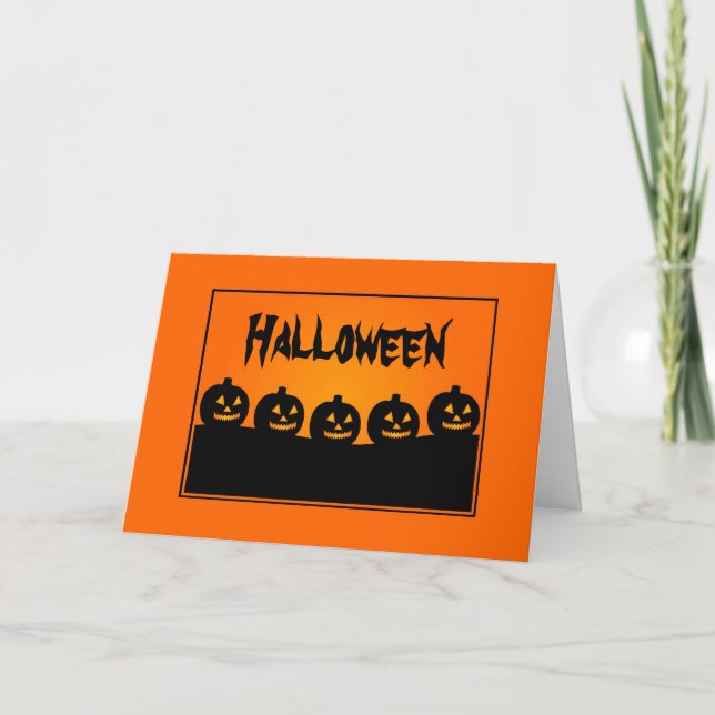 Benutzerdefinierte Halloween-Jack-o-Lantern-Karte Karte (Vorderseite)