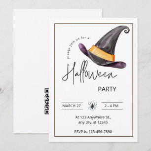 Benutzerdefinierte Halloween-Party mit weißem und Einladung